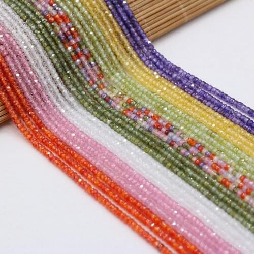 Natural Zircon Stone Beads Fashion Hyacinth Loose Stone Beads Abacus Shape for Making Jewelry Beadwork Supplies 2x3mm
