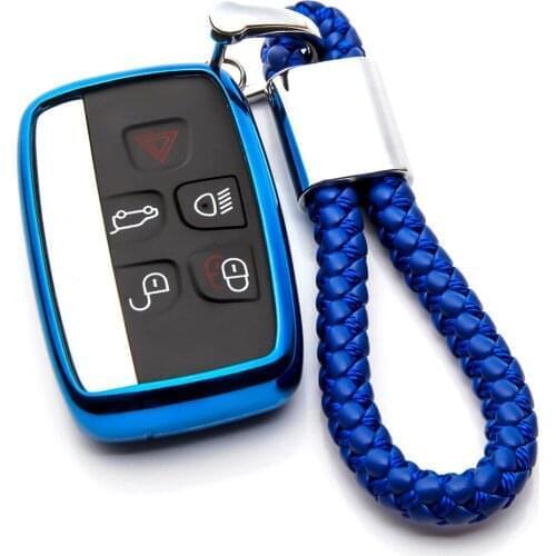 Car Key Case Cover For Jaguar XF XK XKR X-type XE V12 Guitar Scissors Soft TPU Protection Key Shell Chain Car Styling Cover Case