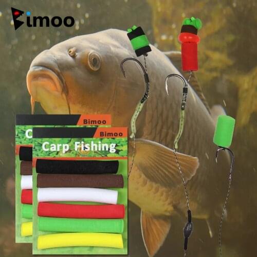 Bimoo 12PCS 8mm X 5cm Carp Fishing Foam Cylinder Zigrig Pop Up Sticks Hair Rigging Foam Carp Bait Fishing Accessories