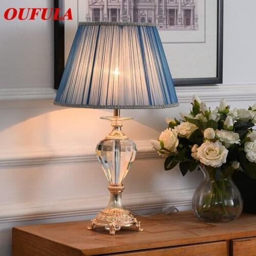 DLMH Crystal Table Lamps Desk Lights Luxury Modern Contemporary Fabric for Foyer Living Room Office Creative Bed Room Hotel
