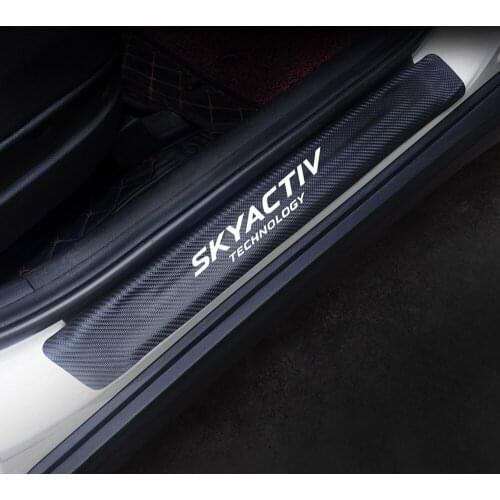 For Mazda 3 bl bk 6 gh 2 5 CX5 CX 5 CX3 CX7 CX9 MX5 nb in PU Carbon Car Door Sill Threshold Plate Protector Sticker Accessories