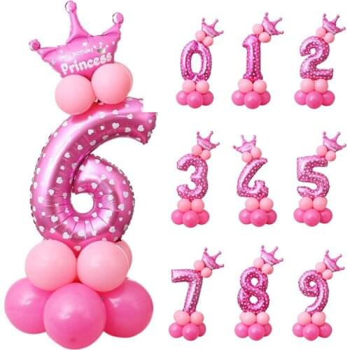 Number Foil Helium Balloons Happy Birthday Party Decorations Kids balloon Aluminium Digit Air Balls Event Party Wedding Supplies