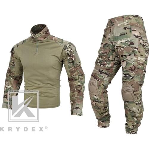 KRYDEX G3 Combat Uniform Set For Military Airsoft Hunting Shooting Multicam CP Style Tactical BDU Camouflage Shirt & Pants Kit
