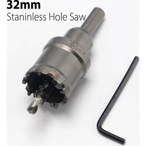 32mm 1.26" Core Drill Bit Hard Alloy Metal Hole Saw Drill Bit for Steel Metal Alloy Cutter Metal Working