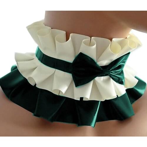 Leather Vintage Fake Collar Detachable Fake Collar Tie Costume Accessory Lolita Maid Anime Cosplay Props Gothic Collar Bow Knot