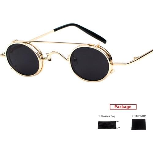 Mimiyou Steampunk Round Sunglasses Women Removable Sunglasses Men Sun Glasses Brand Desginer UV400 Eyeglasses Shades oculos