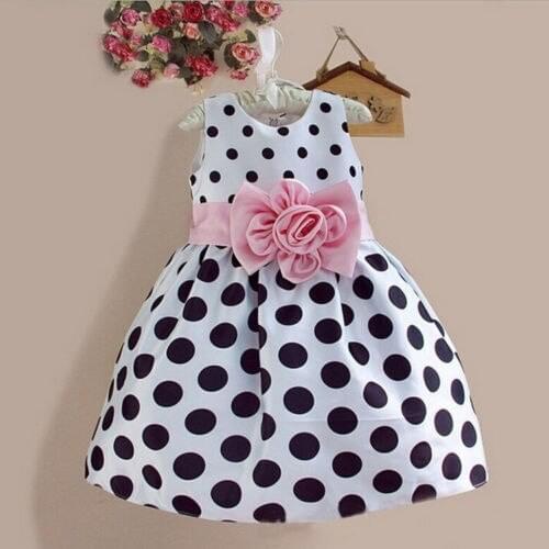 Infant Newborn Baby Girls Summer Princess Dresses Dot Polka Sundress Rose Bridesmaid Sleeveless Clothes 0-24M
