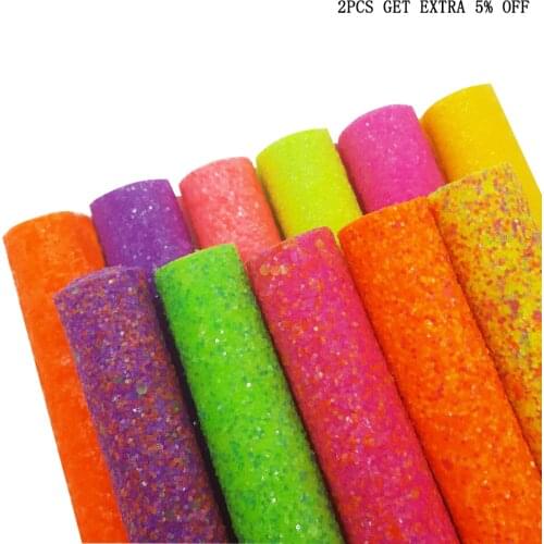 22*30cm Chunky Glitter Fabric A4 Colorful Faux Leather Sheets Sequin Synthetic Hairbow Accessories DIY Crafts Supplies Material