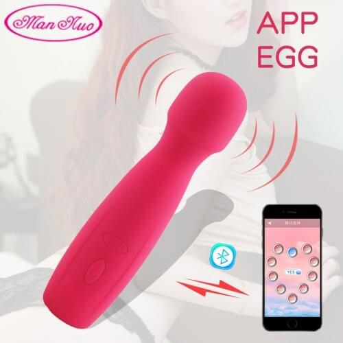 Man Nuo Bluetooth Vibrator Magic AV Wand Massager APP Smart Remote Control Smart Vibrators Massage Adult Sex Toy for Woman Sexy