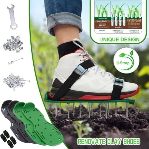 Inflatable Shoes Green Garden Lawn Aerobic Soil Loosening Soes Loose Soil Nail Shoes Sandals Cultivator Yard Tool