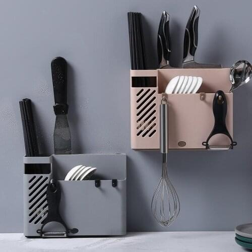 Wall-mounted chopstick holder drain cage household chopstick cage chopstick holder kitchen tableware spoon storage box