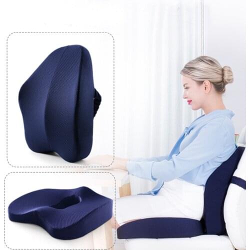 Orthopedic Seat Cushion Memory Foam Pillow Coccyx pad Chair Cushion Support Waist Back Cushion for Car Seat massage Pad
