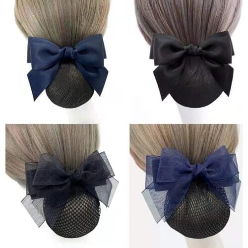 Professional Headflower Spring Clip Bow Hotel Yarn Korea Top Clip Hair Net Thickness Fine Net Hair Net Hair Clip Hair Ornament