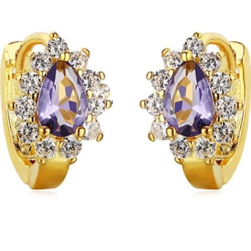 Simple Lovely Girls Huggies Small Hoops Earrings Shiny Flower rhineston Boho Classic Minimal Charming Earrings Thin Hoops Gift