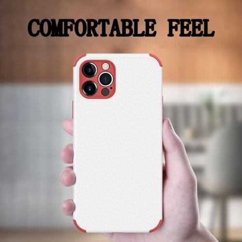 Shockproof Case for iPhone 12 Pro Max 11 XR XS X Leather Texture Soft Silicone Phone Back Cover for iPhone 12mini 8 Plus 7 6S 6