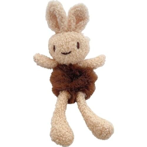 Cute Bear Hair Rope Furry Rabbit Elastic Hair Bands Lovely Colorful Ponytail Holder Durable Hair Bands Hair Accessories LX9E