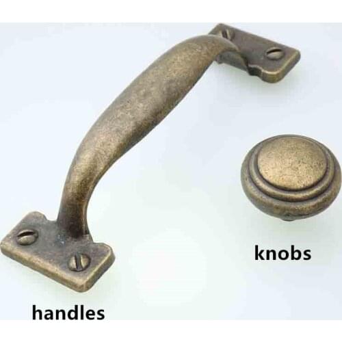 110mm rustico retro furniture handles bronze cabinet drawer pulls knobs 4.3" antique brass dresser door handles vintage bronze