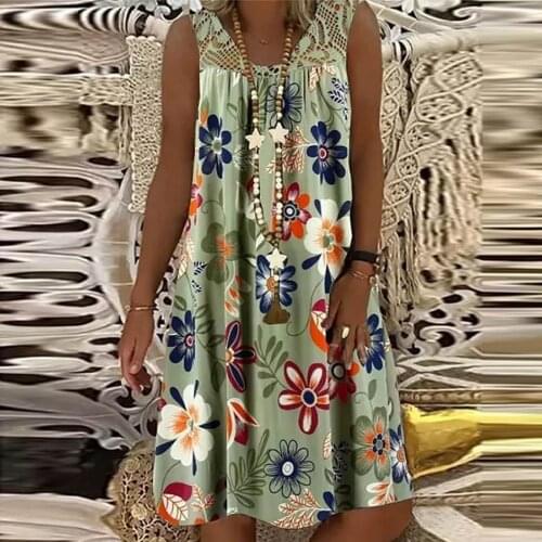 Elegant Bohemian Dress Womens Casual Dresses Summer Sexy Stripe Length Sleeveless Colorful Sundresses Vestido De Mujer