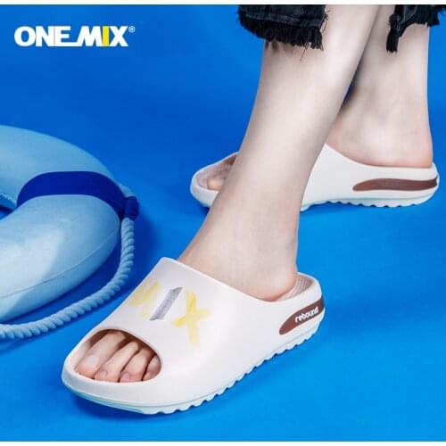 Onemix High Quality Women Bathroom Shower Slippers Quick Drying Pool Slides Beach Sandals Male Fashion Home Flip Flops Outdoor