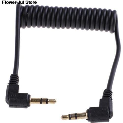 Coiled Audio Cable Jack Right Angle 90 Degree 3.5mm Aux M/ M Cable For Mobile Car Line MP4 Player 3.5 mm AUX Cord Cable