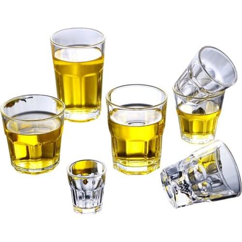 Tempered glass cup, octagonal cup, tea cup, beer glass, wine glass, whiskey glass, thickened bar KTV