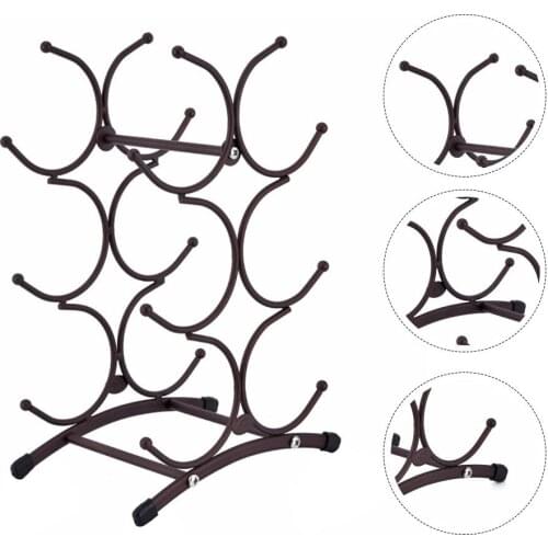 1Pc Wine Bottle Storage Rack Displaying Rack Table Shelf Iron Wine Rack Crafts Ornaments Kitchen Table 6 Bottle Wine Rack