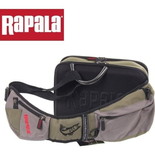Rapala Brand Sling Bag 46006-1 Fishing Bag 8L Multifunctional Outdoor Pockets Fishing Waist Shoulder Tackle Bags with 2 lure box