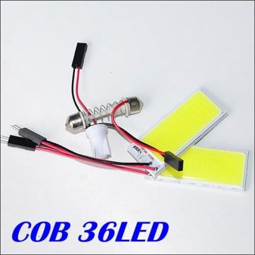 Car led panel light 5w Cob Chip 36led Led Car Interior Light T10 Festoon Dome Adapter 12v,wholesale Vehicle Panel Free Shipping
