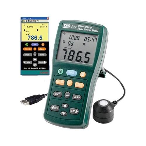 TES-132 recording solar power meter solar radiation transmittance tester