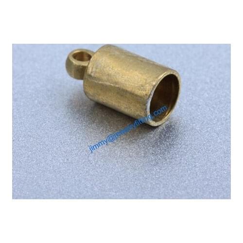 All kinds of Jewelry findings Raw Brass end cap railing end cap for laether cord 5*10mm