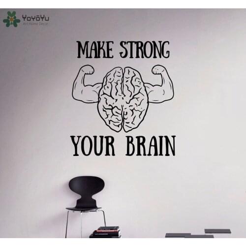 YOYOYU Wall Decal Inspiration Quotes Make Strong Your Brain Vinyl Wall Stickers For Kids Rooms Inteiror Design Home Decor SY780