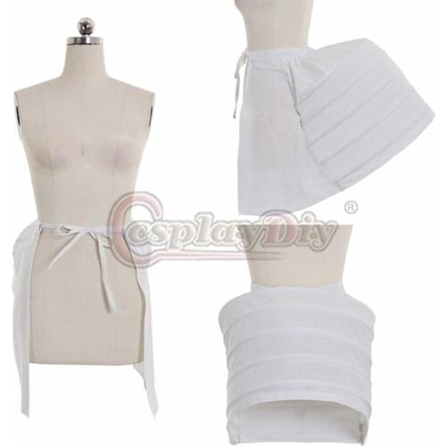 Cosplaydiy Victorian Petticoat Crinoline Underskirt Women Rococo Dress White Cage Frame Pannier Bustle Petticoat L320