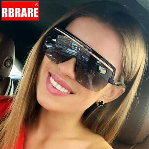 RBRARE 2021 Vintage Siamese Gradient Lens Sunglasses Women Luxury Brand Retro Large Frame Glasses Driving Oculos De Sol Gafas