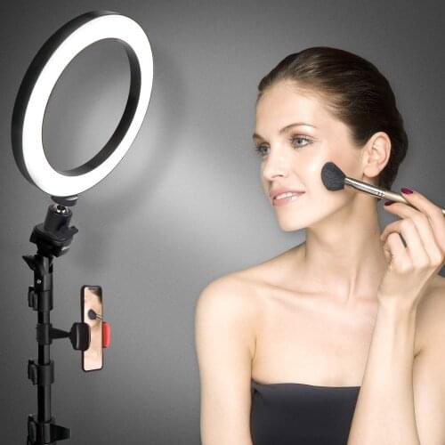 16/26cm Dimmable Ring Light Makeup Selfie Led Fill Light Photography Lamp For Video With Phone Holder Tripod USB Plug