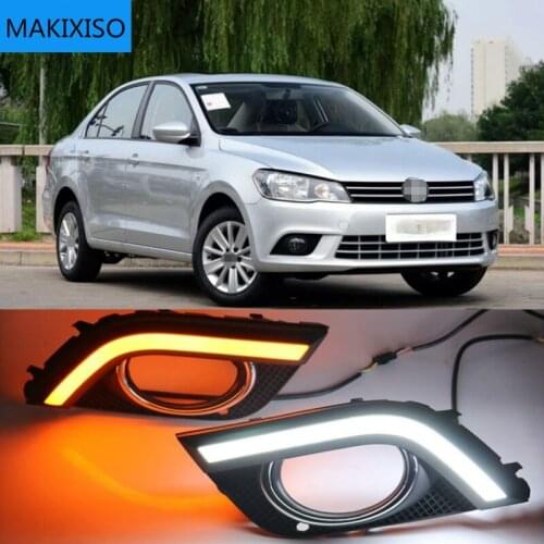 2PCS For Volkswagen VW Jetta 2013-2016 Dynamic Yellow Turn Signal Relay 12V Car DRL Lamp LED Daytime Running Light