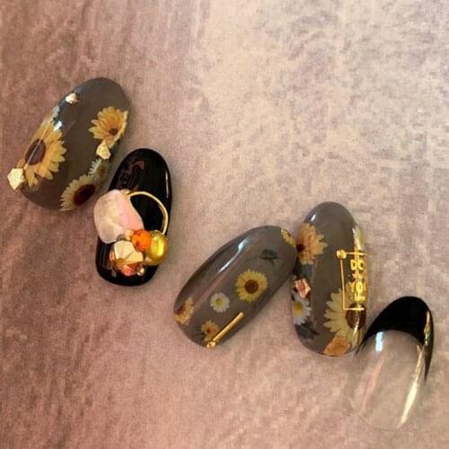 2020 DIY 3D Nail Art Sticker Adhesive Sticker Decals Tool Yellow Color Chrysanthemum Image Nail Art Tattoo Decoration Z0333