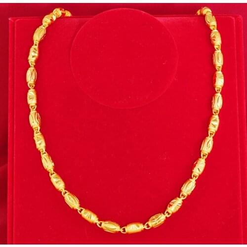 22K Gold Filled Necklace for Men Women Fine Bijoux Not Fade Hiphop Party Collares Naszyjnik Jewelry Gold Necklaces Unisex Gift