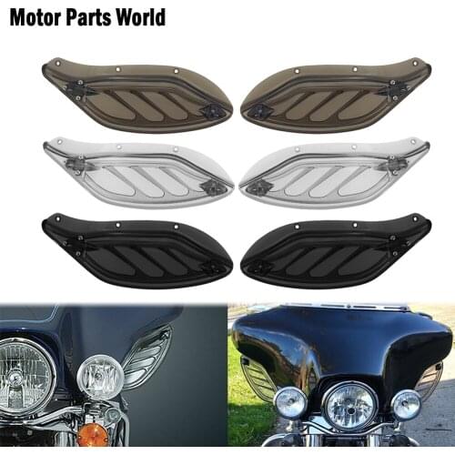 2xMotorcycle Adjustable ABS Side Wing Windshield Fairing Air Deflector For Harley Touring Street Glide Electra Glide 1996-2013