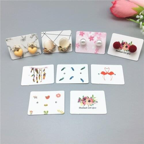 3.5*2.5cm 500Pcs/ Lot Colorful Paper Ear Studs Hang Tag Exquisite Jewelry Gift Kraft Paper Tag Ear Ring Paper Hang Price Tags