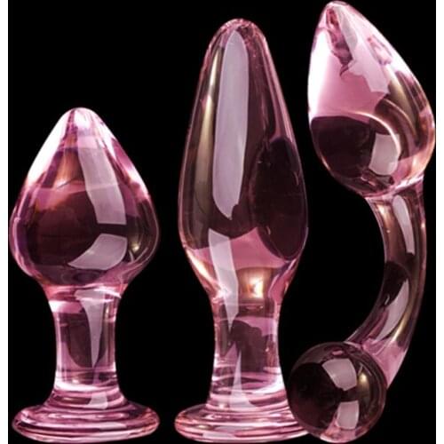 3pcs/set Crystal Glass AnalButt Plug Sex Toys G-spot Crystal Glass AnalButt Plug Stimulate Adult Sex Toy