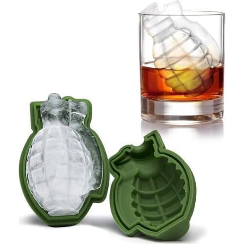 3D Grenade Ice Mold Army Green Fun Tool Kitchen Decorating Tool Ice Cream Making Molds Silicone Ice Cube Mold