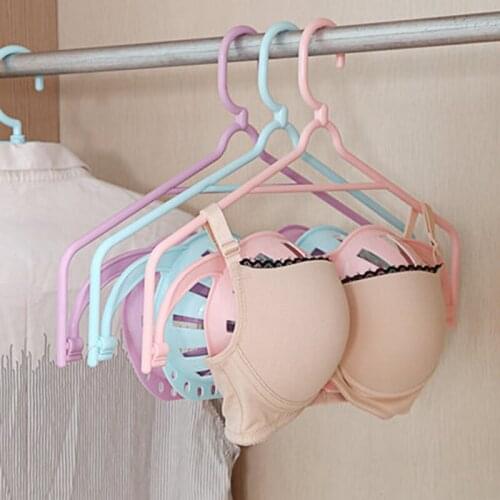 4 pcs/lot Plastic Anti-deformation Bra Hangers Skid Resistant Underwear Hanger Multifunctional Womens Clothes Drying Rack