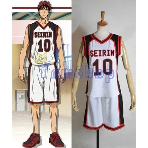 Anime Kuroko no Basuke SEIRIN No. 10 Kagami Taiga Basketball Jersey Cosplay Costume Mens Sports Wear Uniform Free Shipping