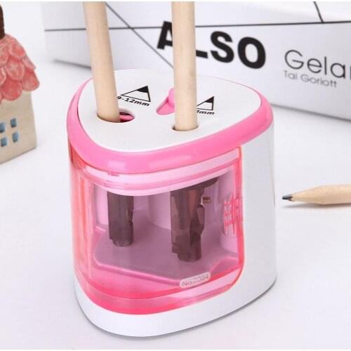 Dual Holes Battery Automatic Electric Pencil Sharpener School Office Stationery