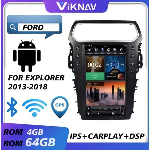 Car GPS Navigation Multimedia Player for Ford Explorer 2013-2018 Android Radio Stereo Receiver Head Unit Tape Recorder 13.6 Inch