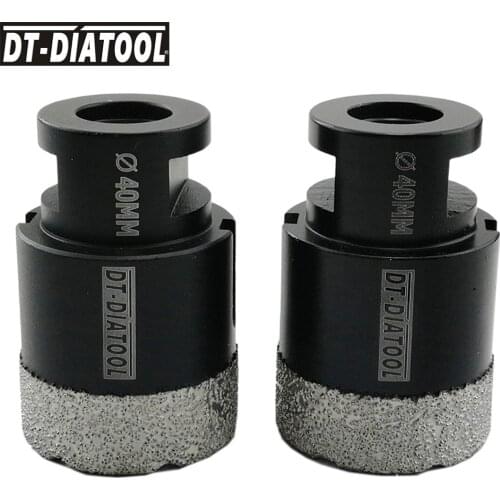 DT-DIATOOL 2pcs/pk Dia 40mm High Quality Dry Vacuum Brazed Diamond Drill Core Bits Cutter For Ceramic Opener Hole Saw