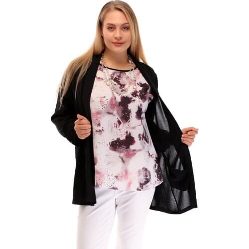 Hanezza Large Size Bluzlu Long Sleeve Jacket