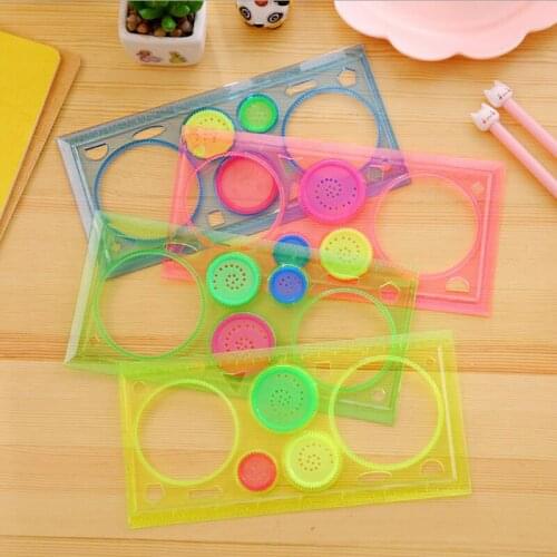 1pc Painting Multi-function Interesting Toys Spirograph Children Drawing Plastic Ruler Can Improve Start Work Ability