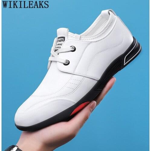 White Leather Casual Shoes Men Designer Elevator Shoes for Men 2021 Fashion Oxford Shoes for Men Zapatos Casuales De Los Hombres