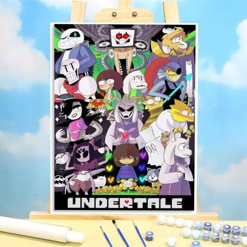 Undertale Coloring By Numbers Painting Set Oil Paints 50*70 Canvas Pictures Home Decoration Crafts For Adults Handiwork